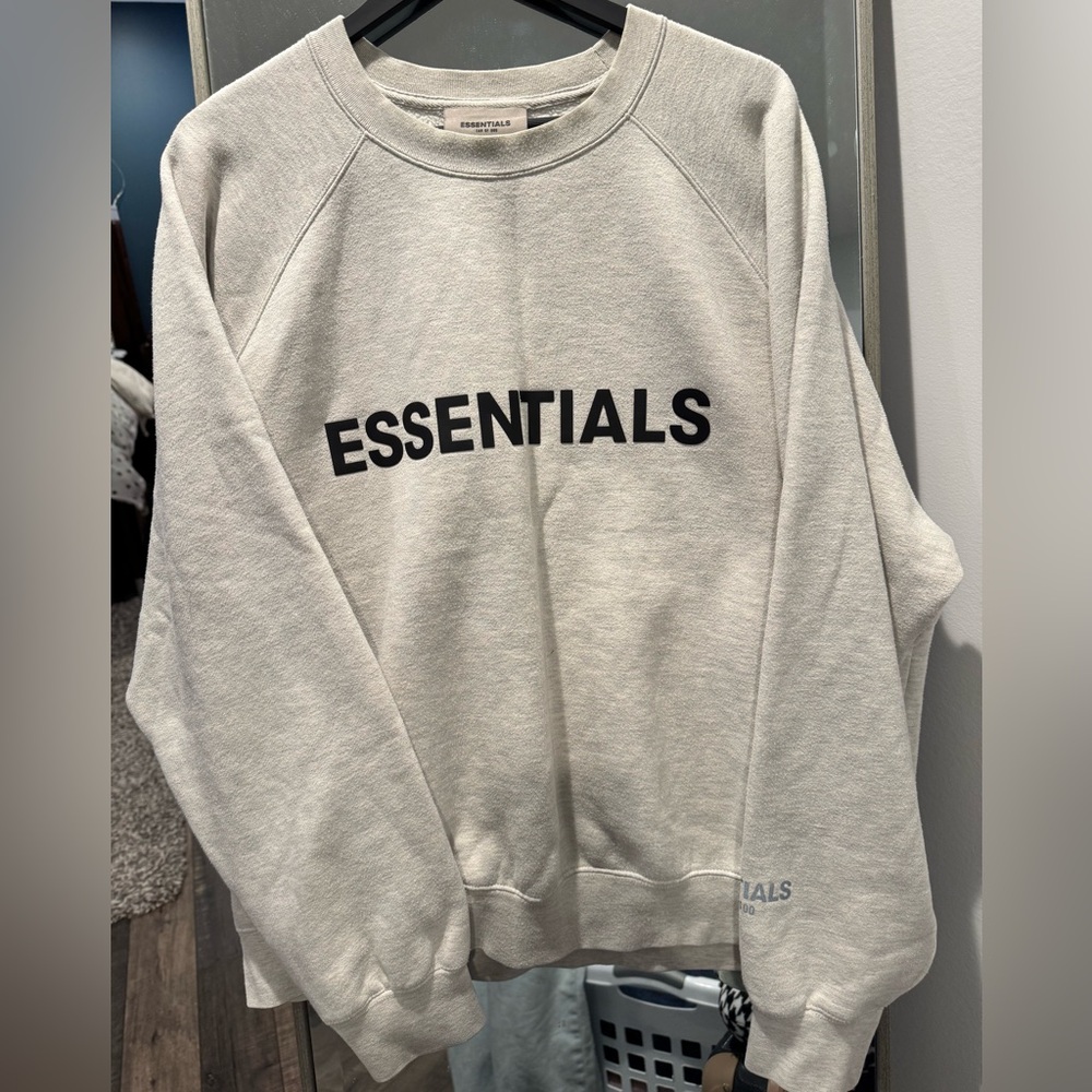 Essentials Men's Light Gray Crewneck Sweater